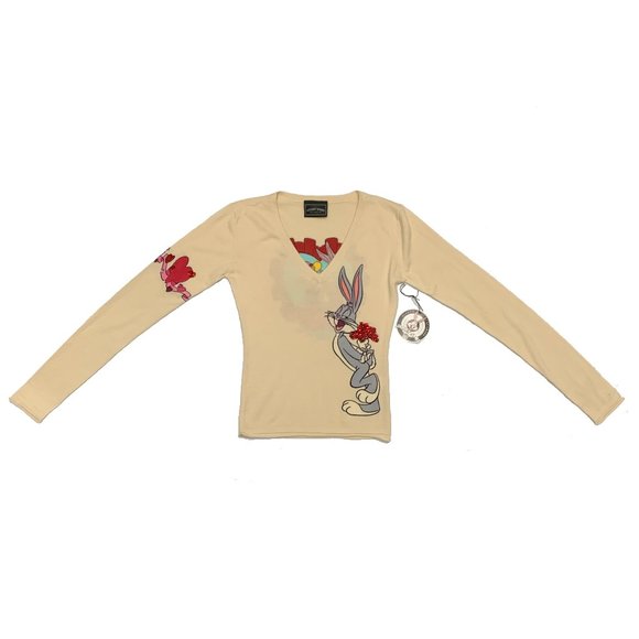 Warner Bros. | Sweaters | Looney Tunes Cashmere Vneck Top Bugs Bunny ...